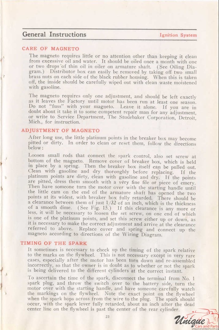 1912 Studebaker E-M-F 30 Operation Manual Page 32